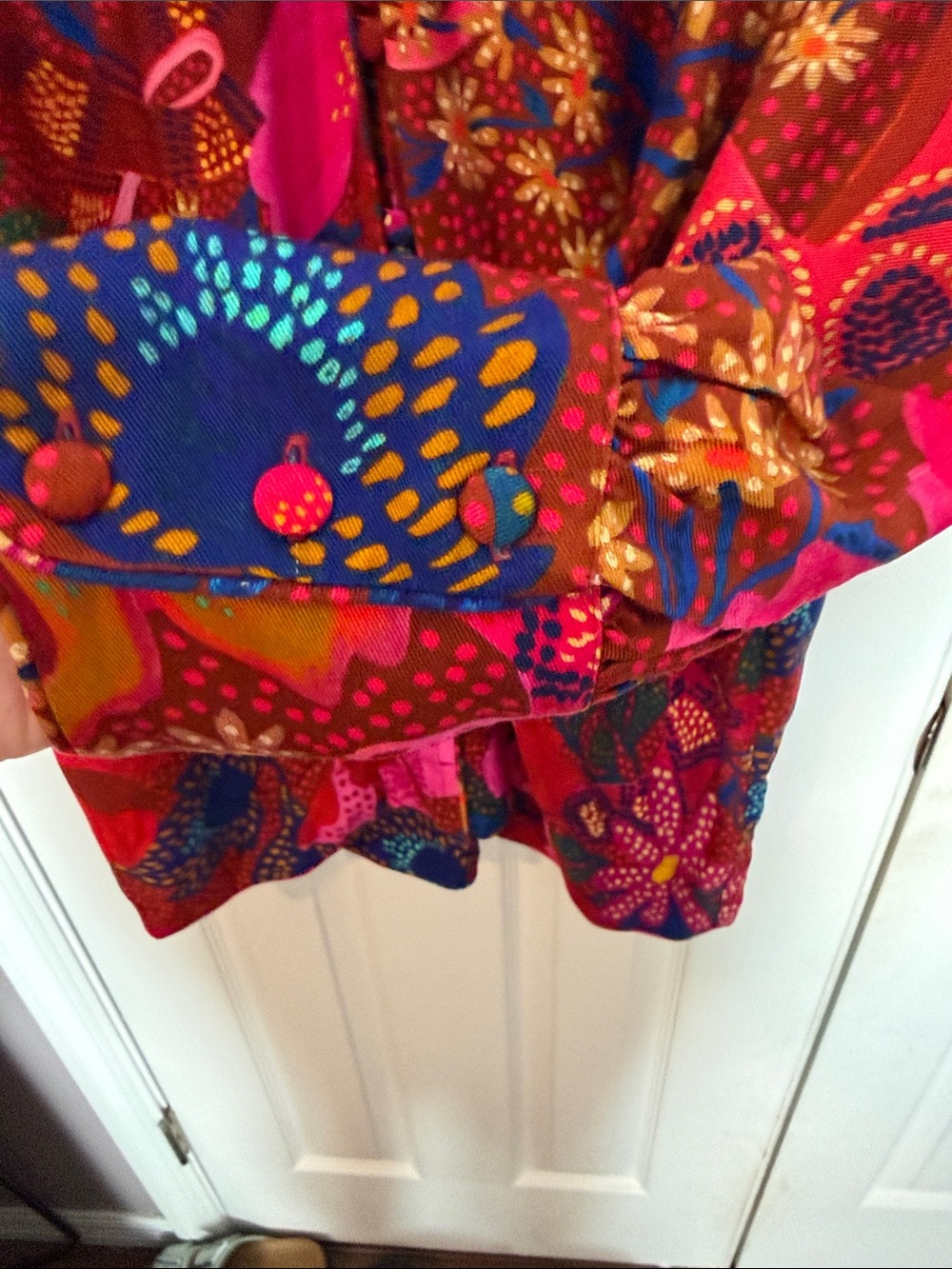 NEW with tags FARM Rio Red Floral-Print Long-Sleeve Mini Dress - Picture 4 of 10
